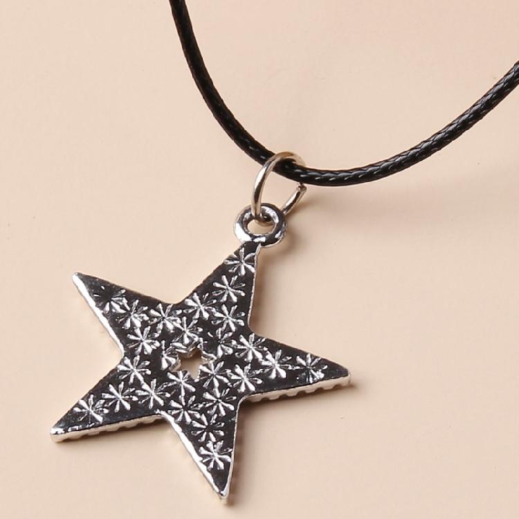 Novel Hollow Star Pendant All-matched Clavicle Chain Leathers Rope Neck Chain