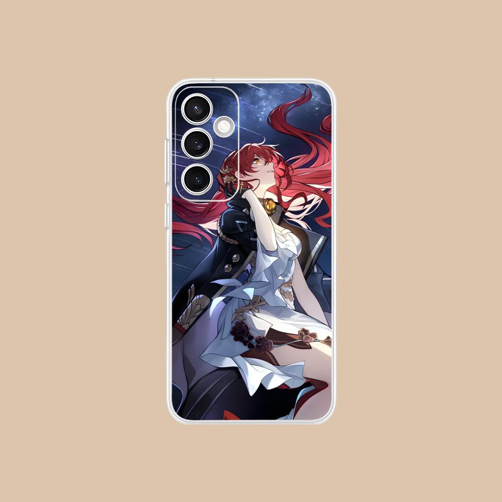HSR Himeko Clear Mobile Phone Case for Samsung Galaxy S25 S24 S23 S22 S21Plus FE Ultra Colorful Cover