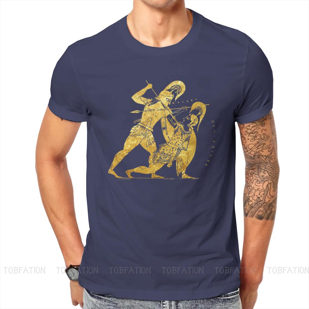 Achilles Penthesilea Antike Griechen Spartaner T-Shirt Grafik Punk T-Shirt Streetwear Homme Reine Baumwolle Übergroße T-Shirts Tops