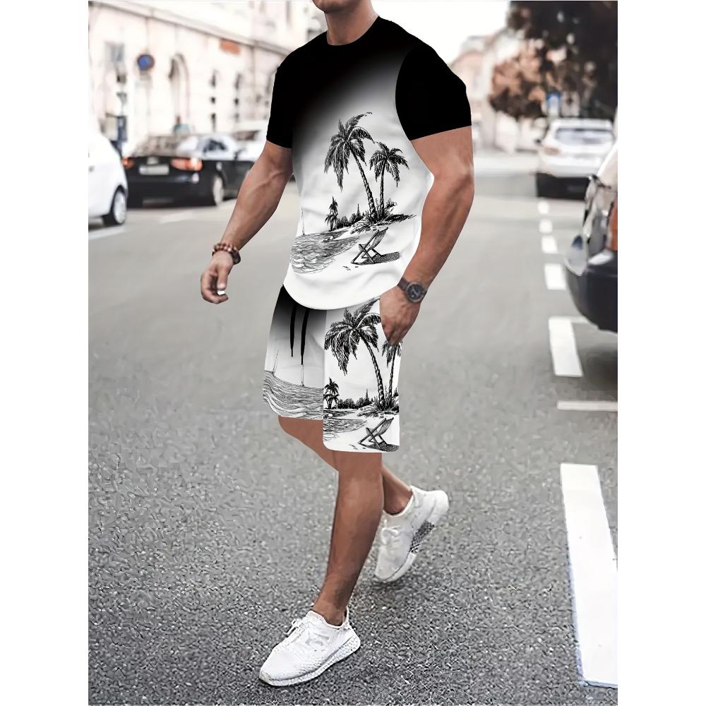 Tuta Sportiva Traspirante alla Moda da Uomo Casual Larga a Maniche Corte con Pantaloncini Tuta Comoda Unisex Abbigliamento Sportivo