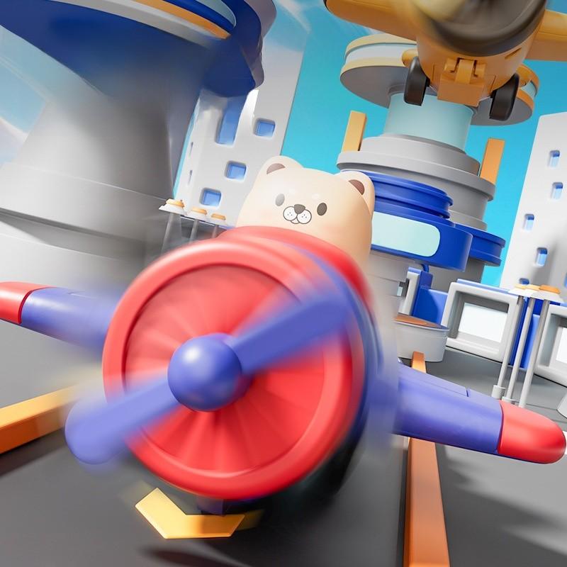 Bear Koala Tiger Cartoon Plastic Push And Go Airplane With Flashing Lights For Toddlers Ages 0-6