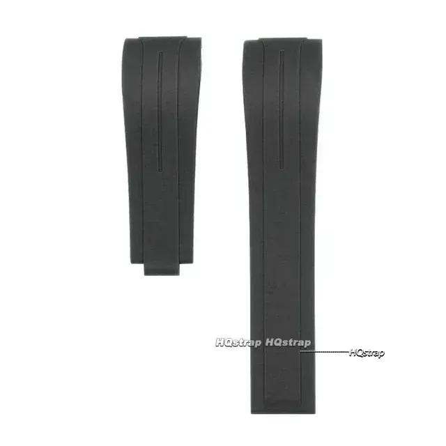 20mm Rubber Watch Strap for Rolex for Water Ghost Curved End Waterproof Wrist Band Metal Folding Buckle Diver Silicone Bracelet