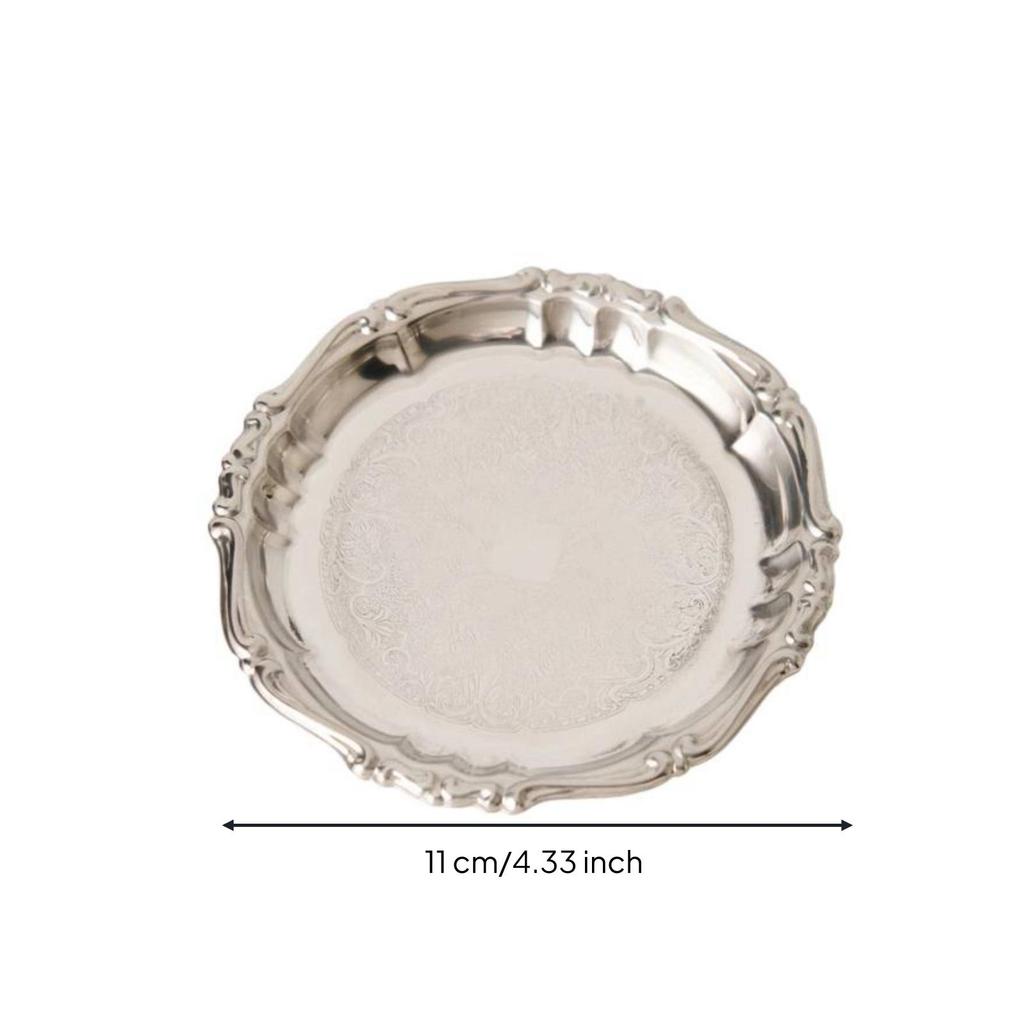 Coaster with Raised Border Silver Cup Coasters Reflective for Hosts