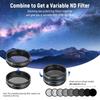 NEEWER Inch Telescope Eyepiece Filter Set 5 Planet Color Filters 2 Variable Polarization Filters UHC Filter Moon Starlight Filter Moon Filter Suitable
