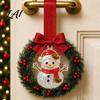Versatile Seasonal Hanging Wreath Mini Christmas Door Handle Decoration Gingerbread/Angel/Bell/Snowman Artificial Pine Desktop Scenery with