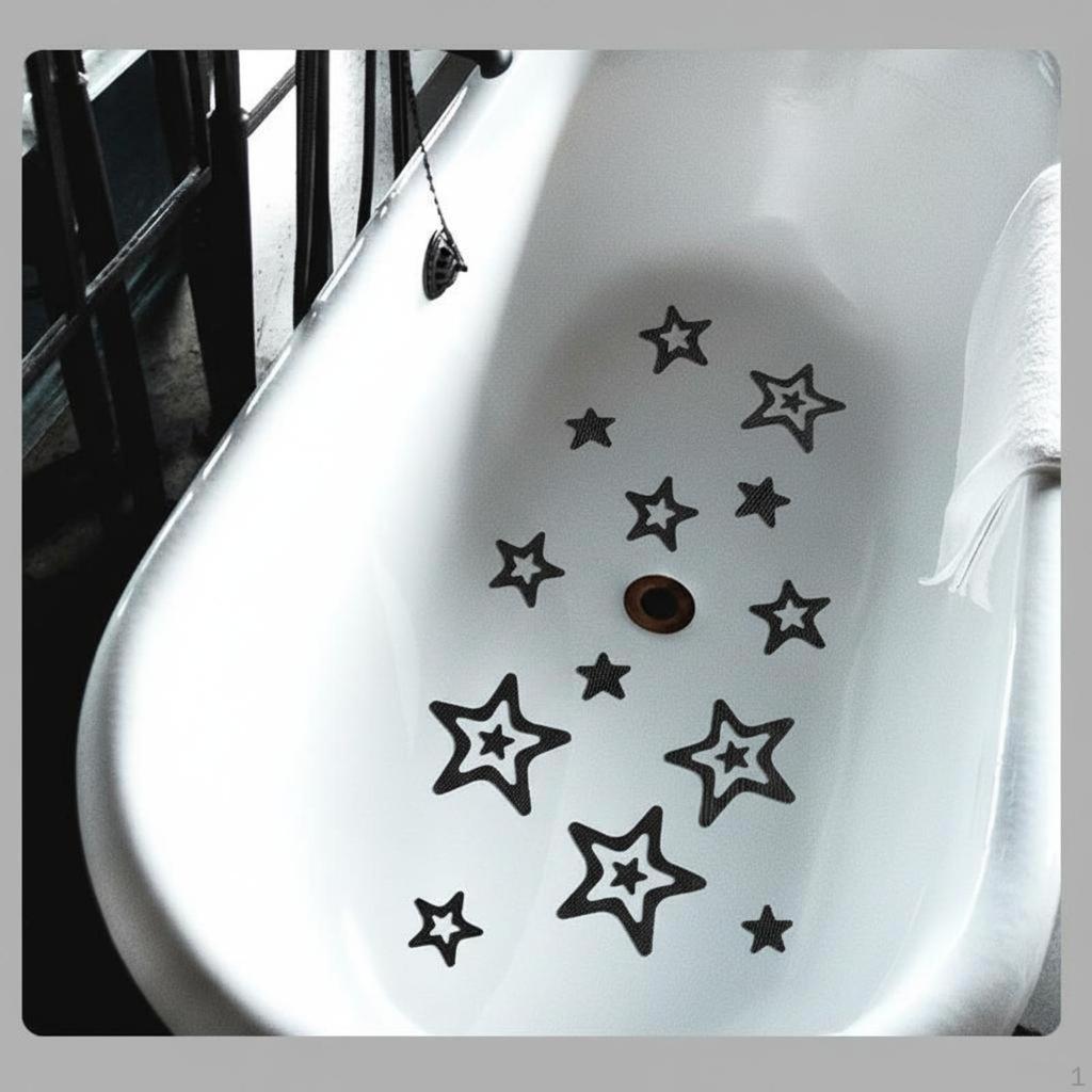 AntiSlip Celestial Pattern Stickers, NonSlip Bathtub Decals, Waterproof PreGlued Strips for