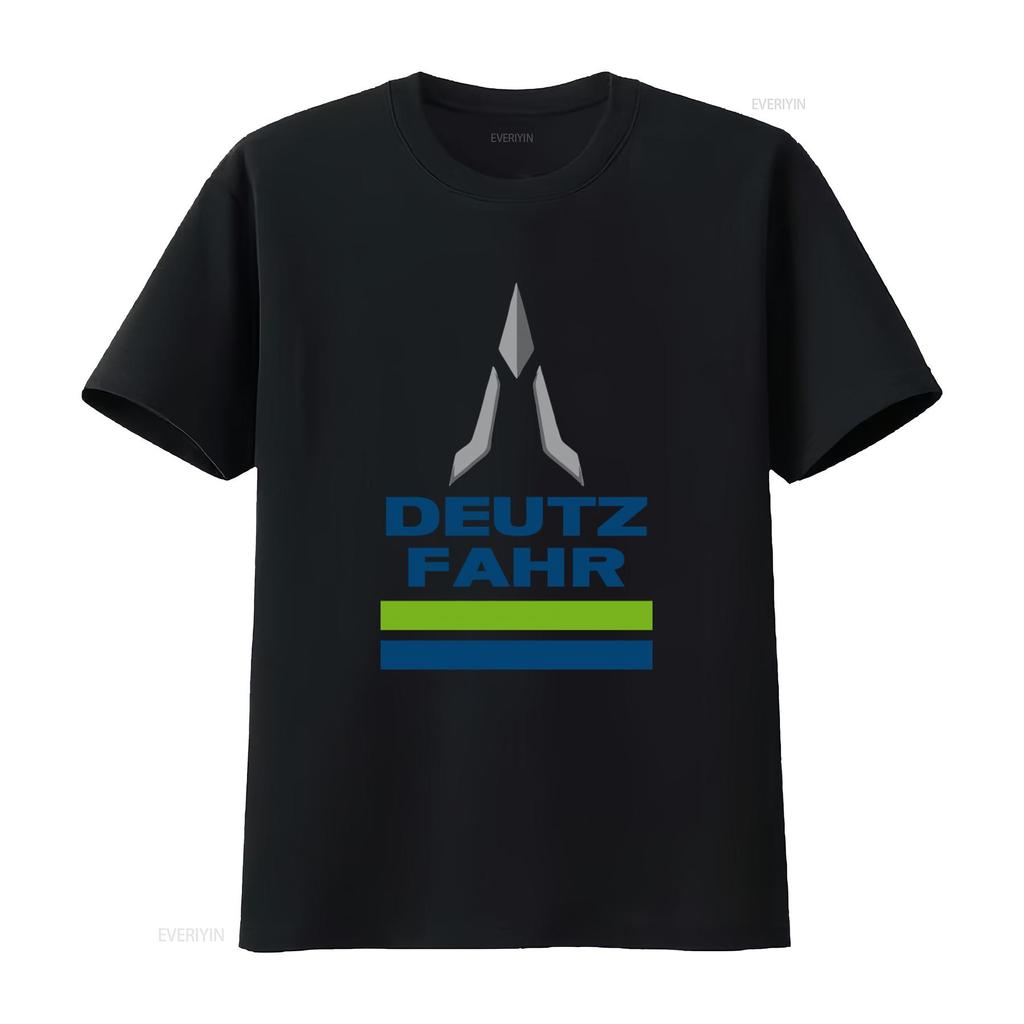 Deutz Fahr Logo Print T-Shirt für Herren Stilvoll und Bequem vintage Gewaschen Grafik Leicht Unisex Vielseitig homme Lässig