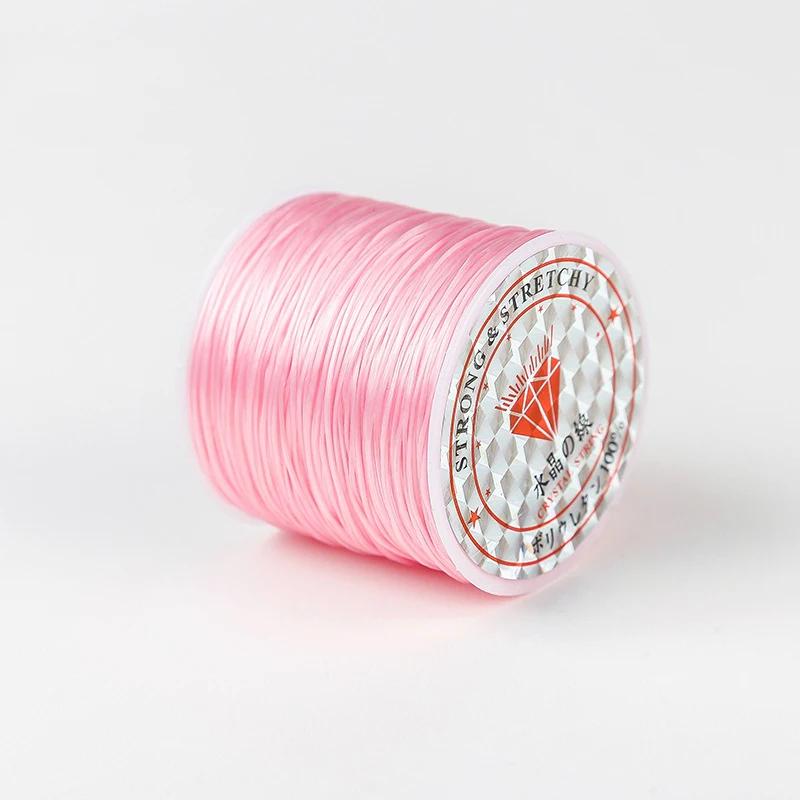 50Meters 0.8mm Elastic Thread Round Crystal Line Nylon Rubber Stretchy Cord Elastic Rope for Jewelry Making Beading Bracelet