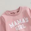 2-teiliges Baby-Outfit für Mädchen, langärmliges Sweatshirt mit Rundhalsausschnitt, Buchstaben-Aufdruck und Jogginghose mit elastischer Taille, Herbstkleidung