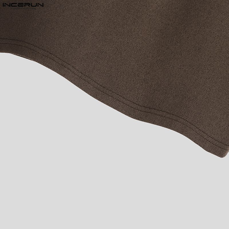 INCERUN Herren Rundhals Kurzarm Einfarbig Lässig Enganliegend T-Shirts Oberteile