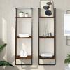 Wall Shelf 3 Tier Brown Oak Effect 30 x 25 x 100 cm Wood Based Material