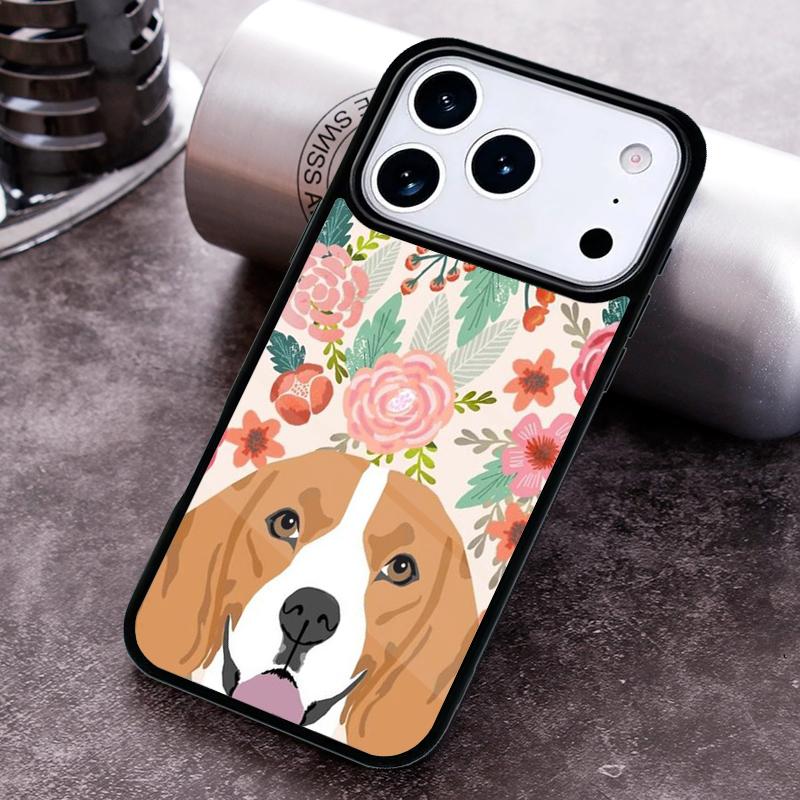 

Beagle Floral Dog Phone Case For iPhone 17 16 15 14 13 12 11 Pro Max Plus 17Air Soft Silicone Cover iPhone 12 Pro Max