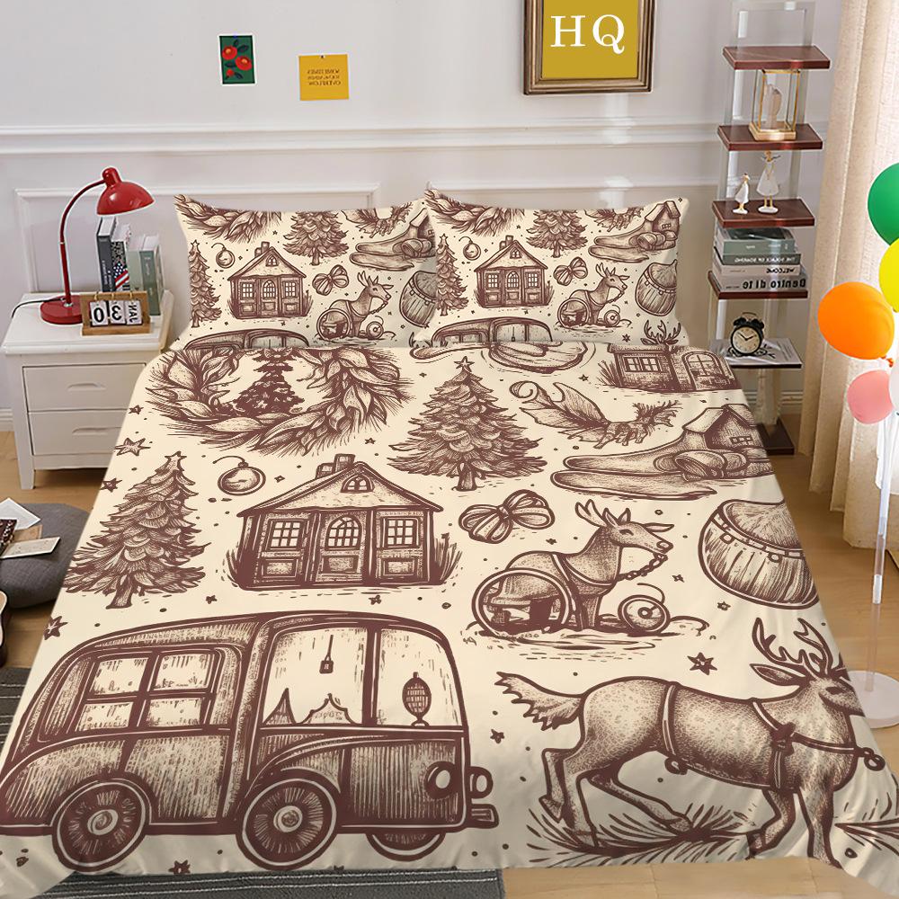 

Наволочка из полиэстера с 3D-печатью, пододеяльник, набор из двух или трех предметов EU Single 135*200