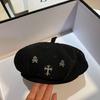 Minmin French Full Diamond Light Luxury Octagonal Beret Female, Spring And Autumn Versatile Little Fairy Painter Hat