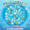 Ninonly Fountain MatPool, 170cm Diameter, for Children and Pets, 3 Fountain Height Settings, No Inflation Required, Cute Play Mat, Water Play, Pool