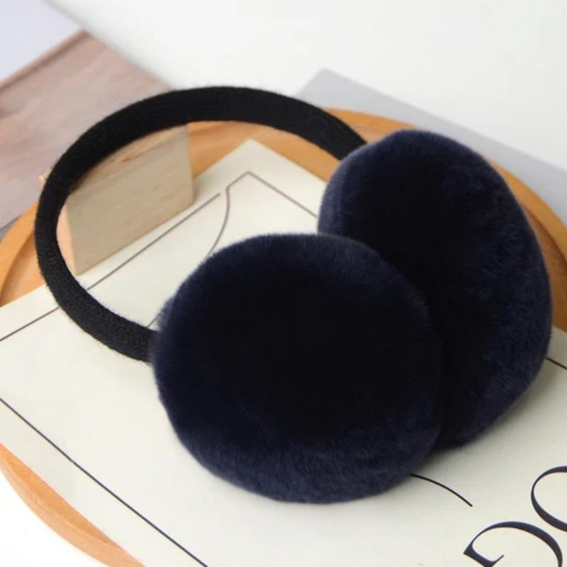 Natural 100% Rex Rabbit Fur Earmuffs Winter Accessories for Women Winter Ear Muffs Fluffy Earmuff Ear Cover for Winter