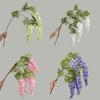 Silk Fabric Artificial Wisteria Branch Shape Fake Flower Vine Wisteria Flower Branch  Party Event
