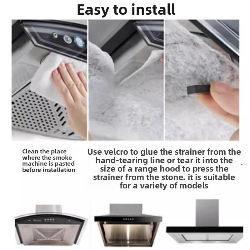 Range Hood, Kitchen Oil-proof Sticker, High-temperature Resistant, No-cleaning Oil-proof Mesh Cover, Oil-absorbing Cotton