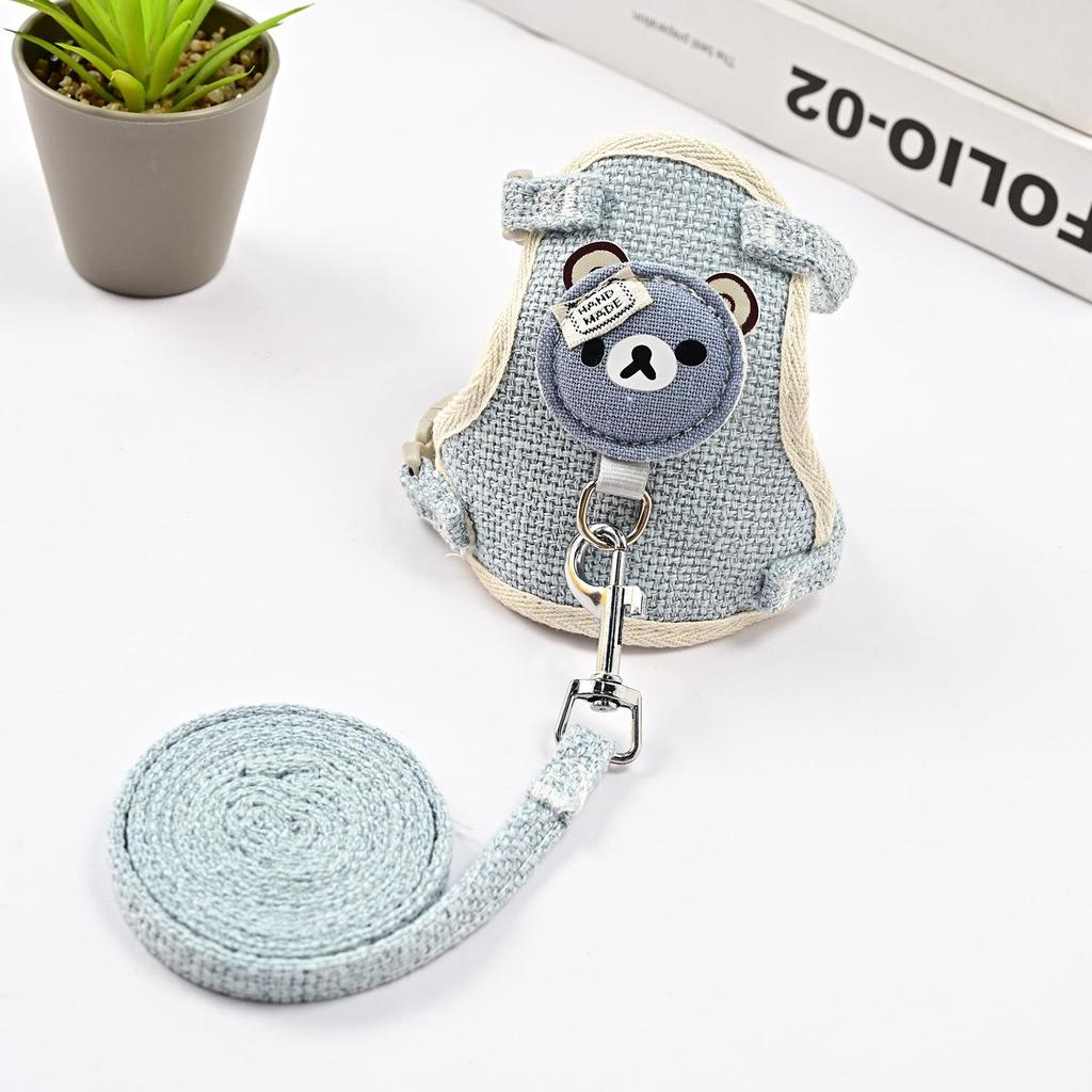 Justerbar sele och koppelset för små hundar, katter och kaniner