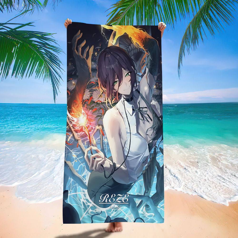 Anime C-Chainsaw M-Mans R-Rezes Big Microfiber Beach Towels Quick Dry Towel Sand Beach Towels Pool Towel For Travel Swim Pool Yoga