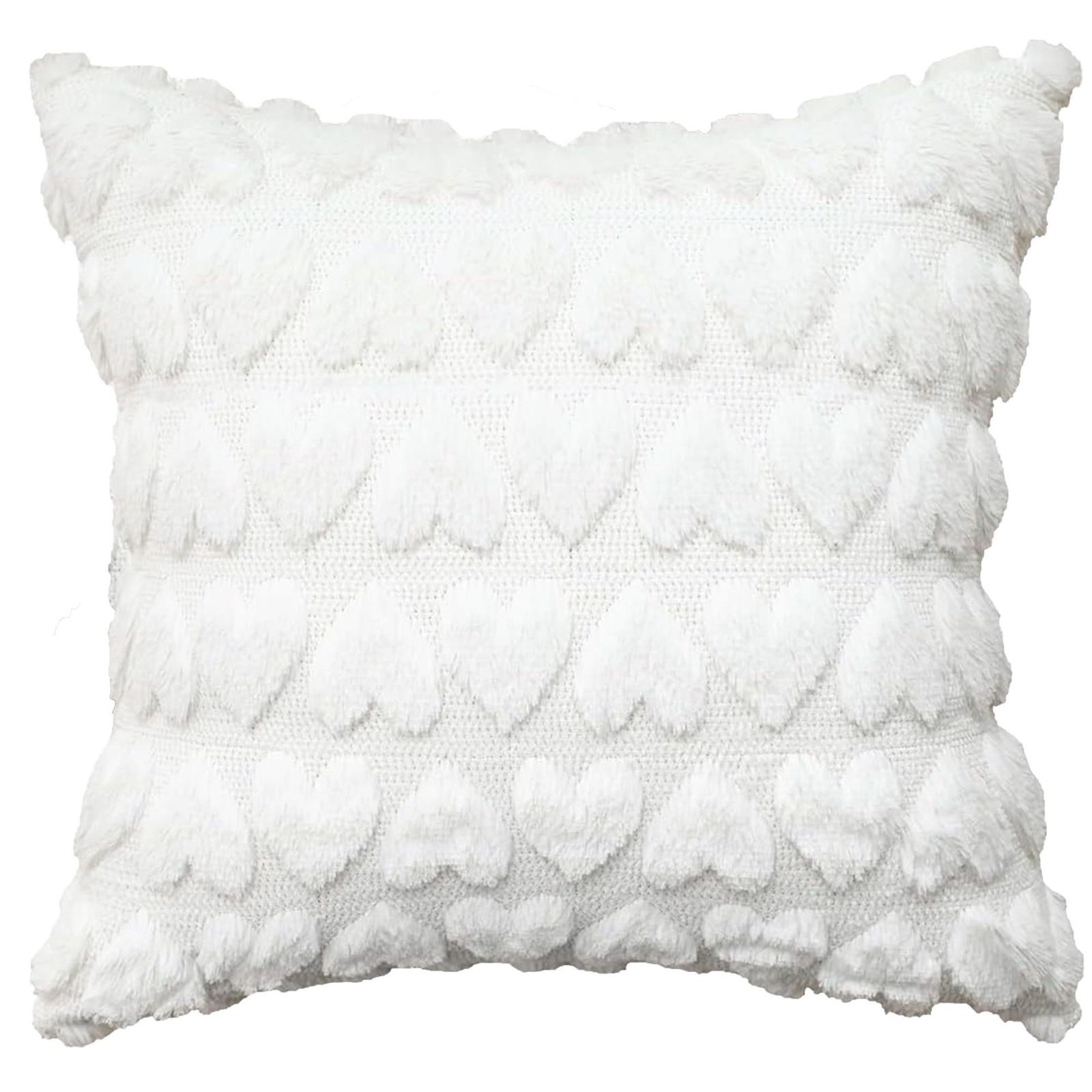 

Valentine s Day Heart-shaped Modern Plush Throw Pillow (cover , Insert Not Included) For Living Room Sofa One Size білий