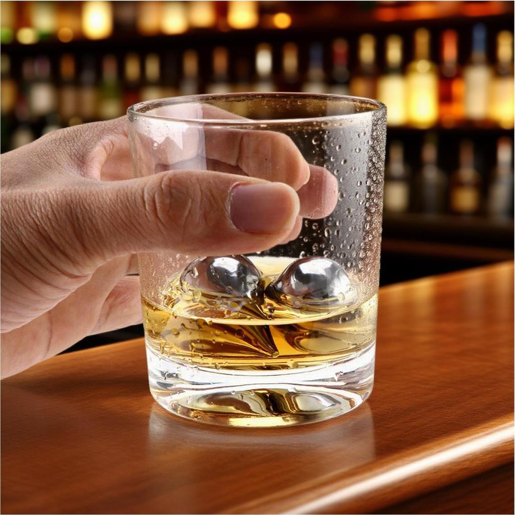 Steel Ice Block 6 Pieces Reusable Water Drop Shaped Metal Cubes Whiskey Stones Chilling Rocks For Housewarming Parties Fathers