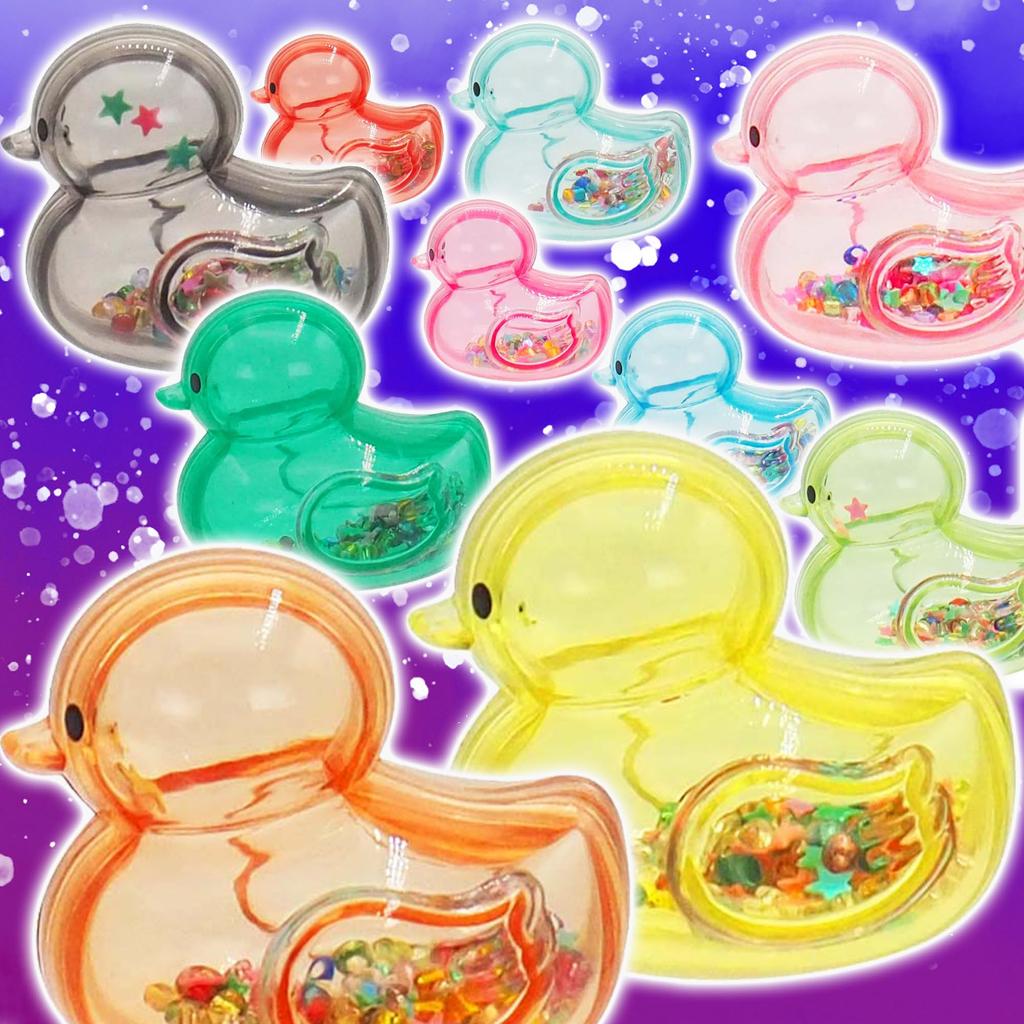 Set mit 10 bunten schwimmenden und wackelnden Enten-Bade-Spielzeugen (10 Farben x je 1 Stück) (Kleine Größe, perfekt für Zuhause und Geburtstagsfeiern) Kinderspielzeug, Puppen,