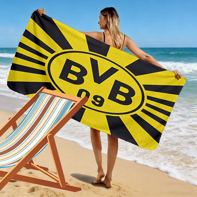 Borussia Dortmund Print Beach Towel, Large Soft Quick Dry Towel for Beach Camping Swimming