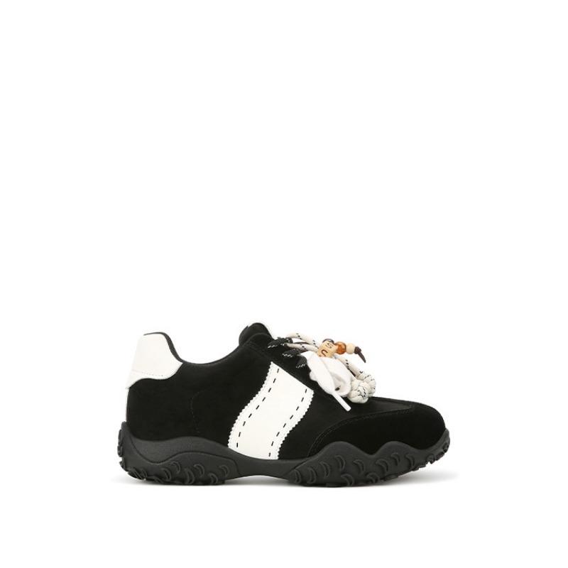 Thick-soled inner height increase women's new suede crescent moon mandarin duck shoelaces sports and leisure shoes women