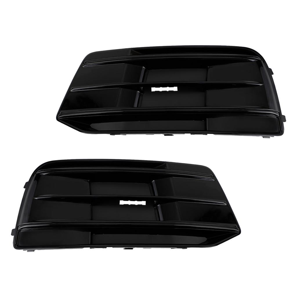 2PCS Front Bumper Cover Grille Bezel Insert 80A807679D 80A807679DRU6 fit for Q5 2018-2022 Gloss Black