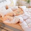 Four-piece Bedding Washed Cotton Single Double Student Three-piece Bed Linen Quilt Cover Pillowcase