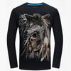 Skull Tops Women O Neck Long Sleeve 3d Print T Shirt