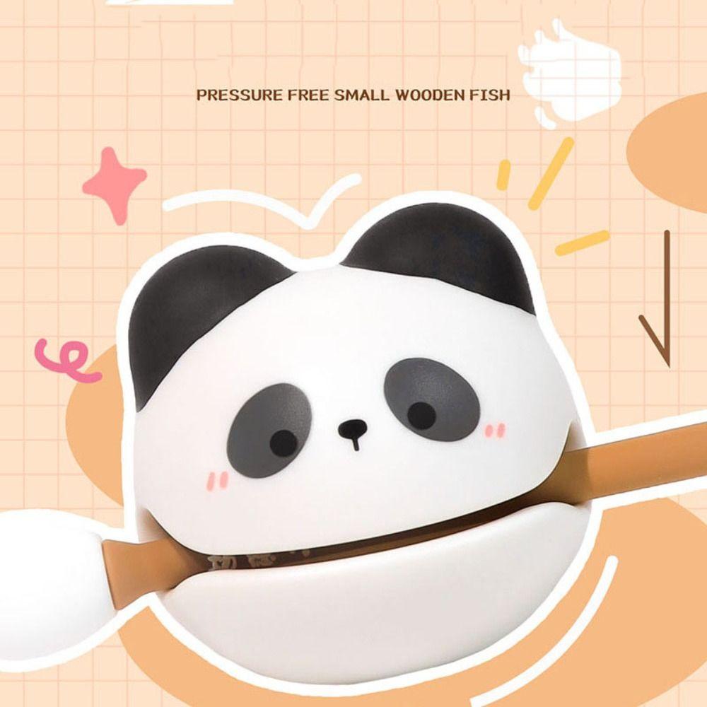 Wooden Fish Small Wooden Fish Panda Percussion Instrument Wooden Carving Ornaments Kindergarten