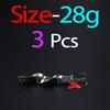 3Pcs Metal Rotating Spinner Spoon Fishing Lures Silver 10g 14g 21g 28g Trout Hard Baits with Treble Hook