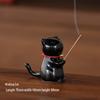 Ceramic Kitten Incense Holder & Pen Rest - Cute Cat Teapot Lid & Table Decor