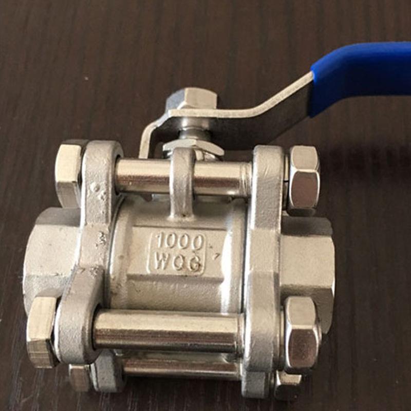 316 Stainless Steel 3-Piece Ball Valve, Internal Thread, Screw Port, 1-Inch, 2-Inch