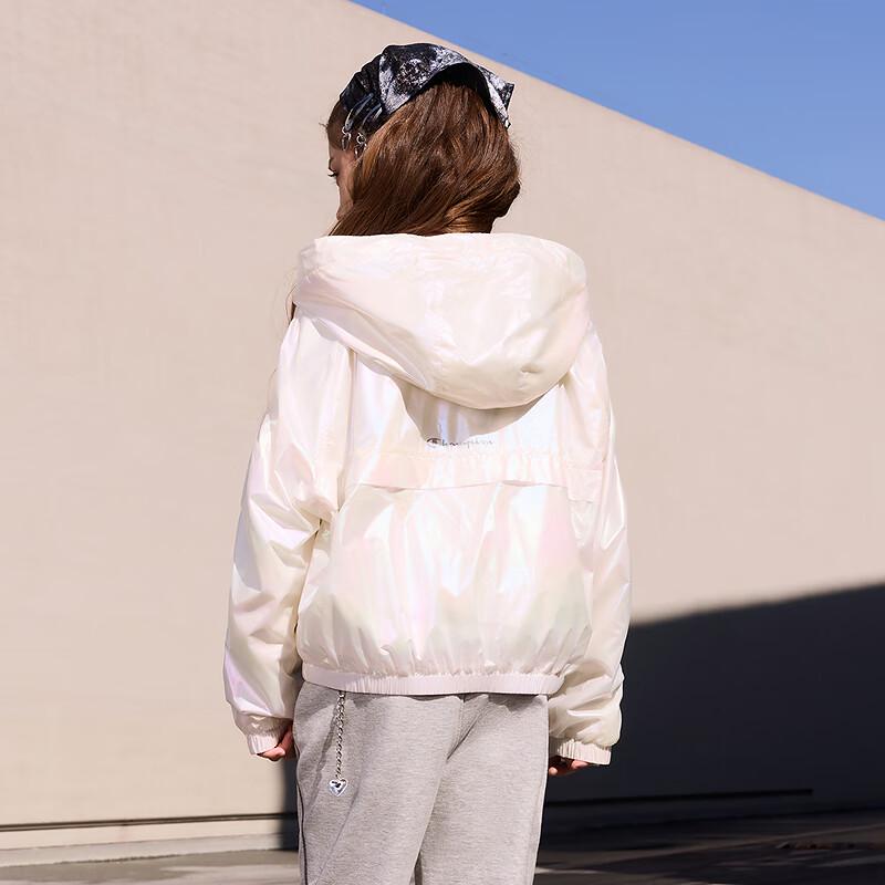 Champion Girls' Rainbow Laser Zipper Hooded Jacket