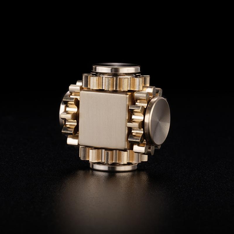 Manueller Rotator Metall EDC Fingerspitzen Gyroskop Kupfer 4-Gang-Verbindungsstück Würfel Fidget Spielzeug Erwachsenen Dekompression Antistress Lustiges Werkzeug