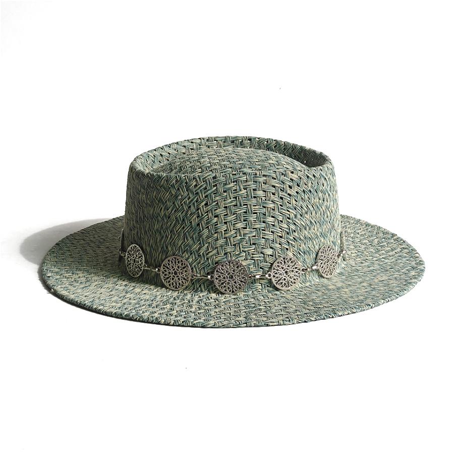 New Straw Boater Summer Sun Hat Wide Brim Fedora Panama Summer Beach Hat for Women Men Sun Hat Vacation Holiday Chapeau Femme