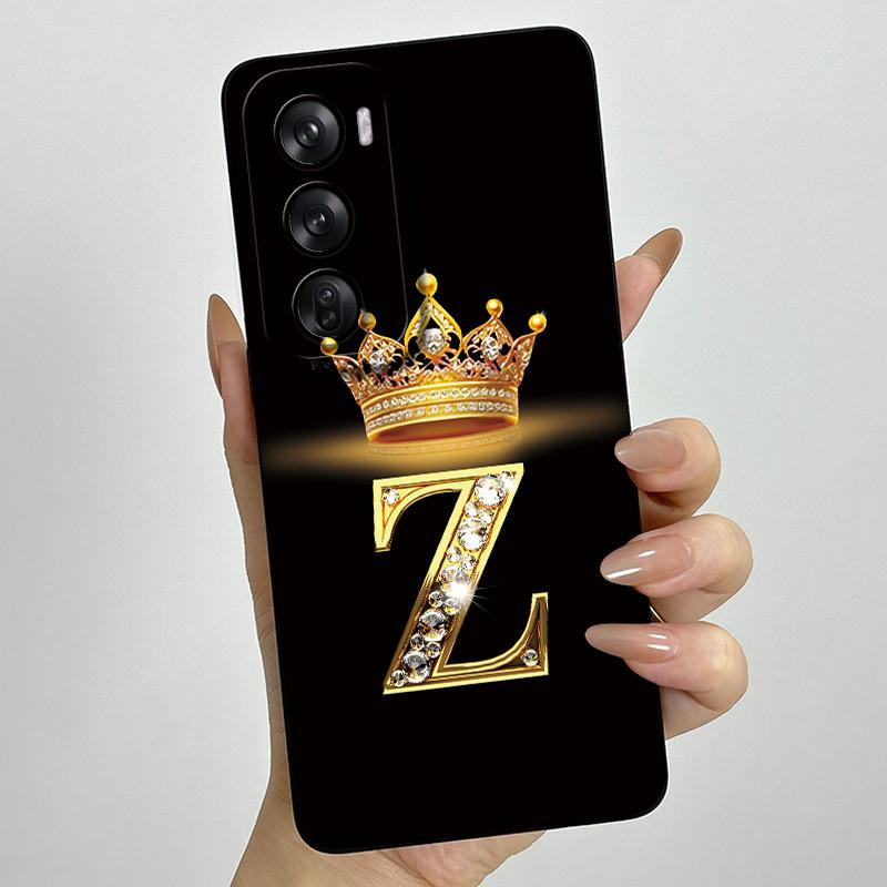 For OPPO Reno 12 Pro 5G Case Crown Letters Liquid Silicone Phone Cover For OPPO Reno12 Reno 12 12Pro Coque CPH2625 CPH2629 Funda