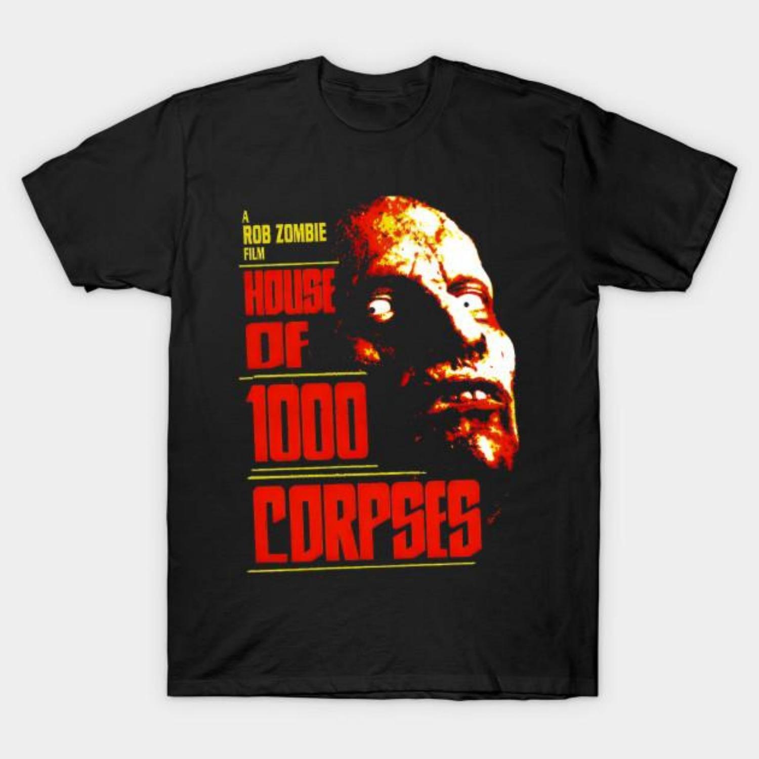 

Men Black Print T-shirt House Of 1000 Corpses 2002 Vintage - Luxembourg #7964 No-Cut Transfer Paper Print Cotton Tshirt S чёрный