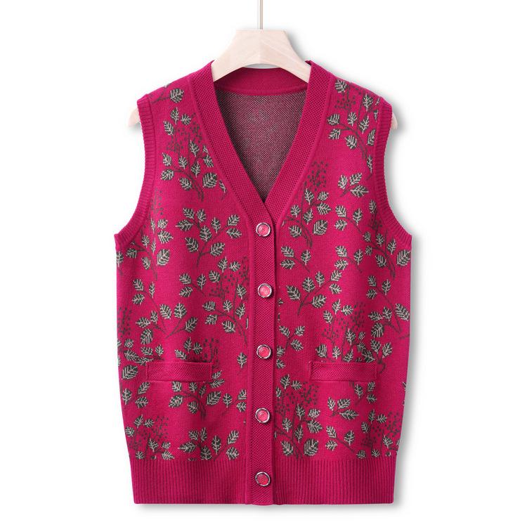 Mutter Herbstweste Gestrickter Pullover Oma Tragen Herbstmantel Pullover Strickjacke In Der Älteren Damenbekleidung