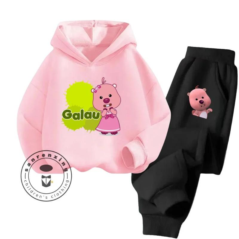 2025 Loppy Cartoon Innovative Creative Design Pure Cotton Hoodie Set Suitable for Children Outdoor Sports Essential Clothing