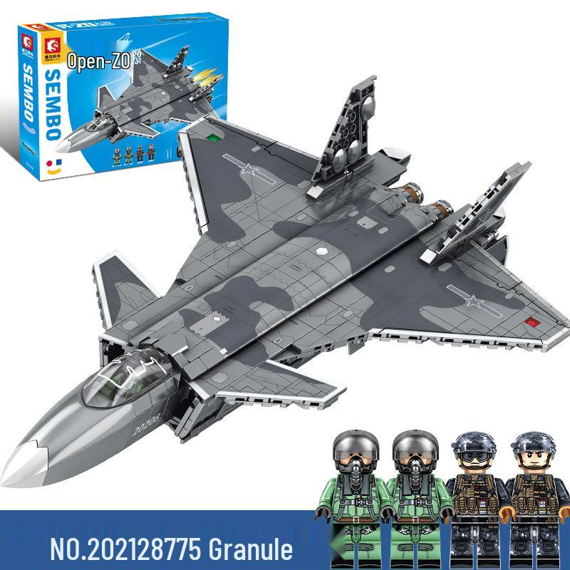 Senbao 202128 J-20 Fifth Generation Fighter Jet Model Assembly Building Blocks Toy