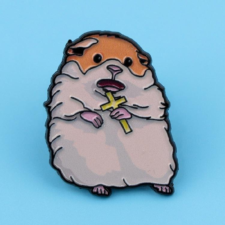 Decorative Hamster Brooch Enameled Pin Accessory for Animal Lovers Portable for Parties Supplies Weddings and Festivals
