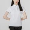 Under Armour Solid Color Sports Casual Short Sleeve Polo Shirt Women Tops White 22500525-100