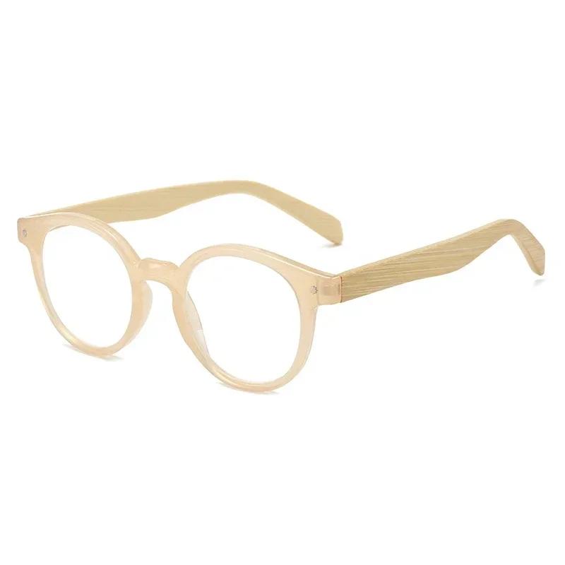 

New Natural Bamboo Leg Anti Blue Light Presbyopic Glasses Easy To Carry Spring Foot Reading Glasses +1.0+1.5+2.0+2.5+3.0+3.5+4.0 4.0