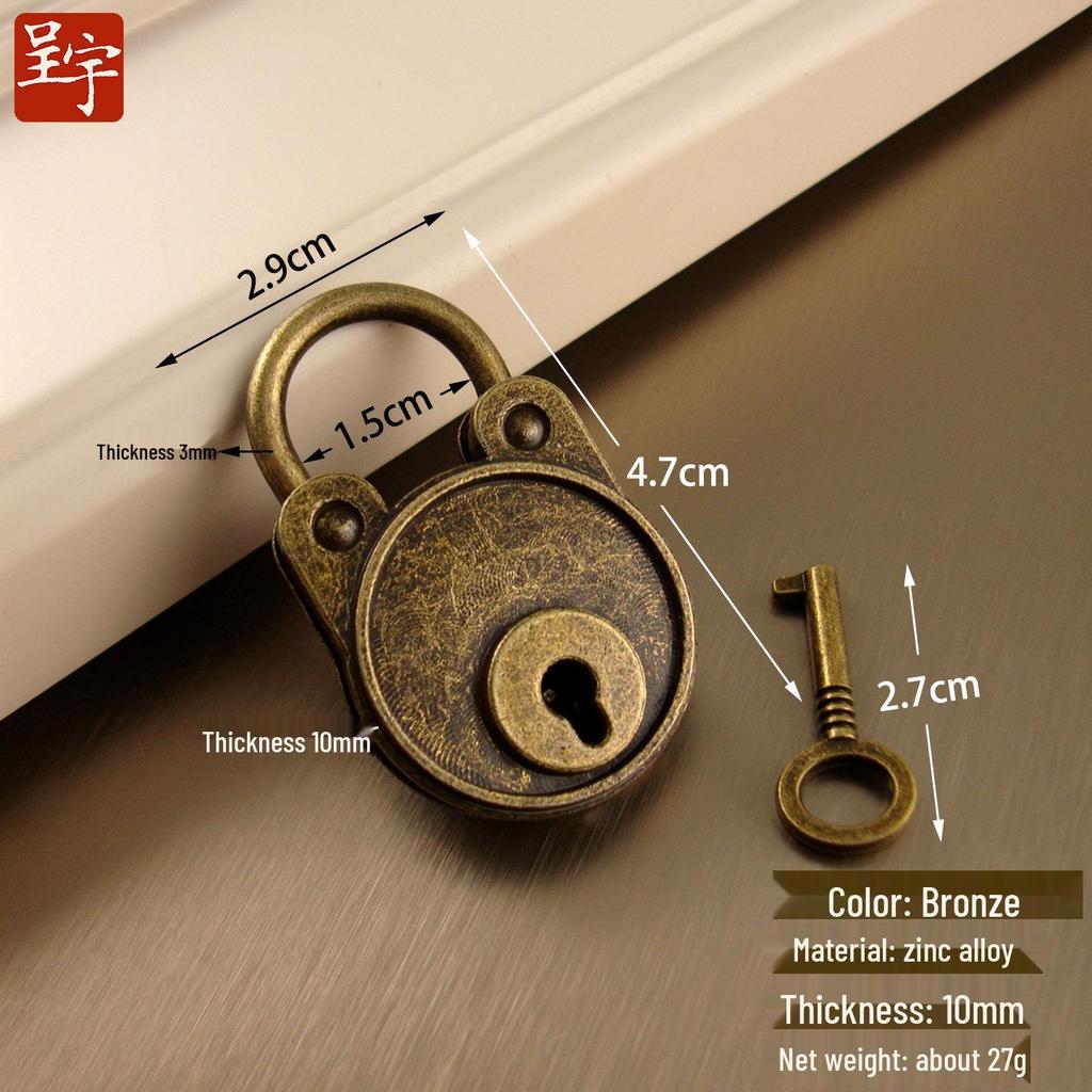 Peach Heart Padlock with Keys - Mini Dormitory Locker/Head Bag Lock