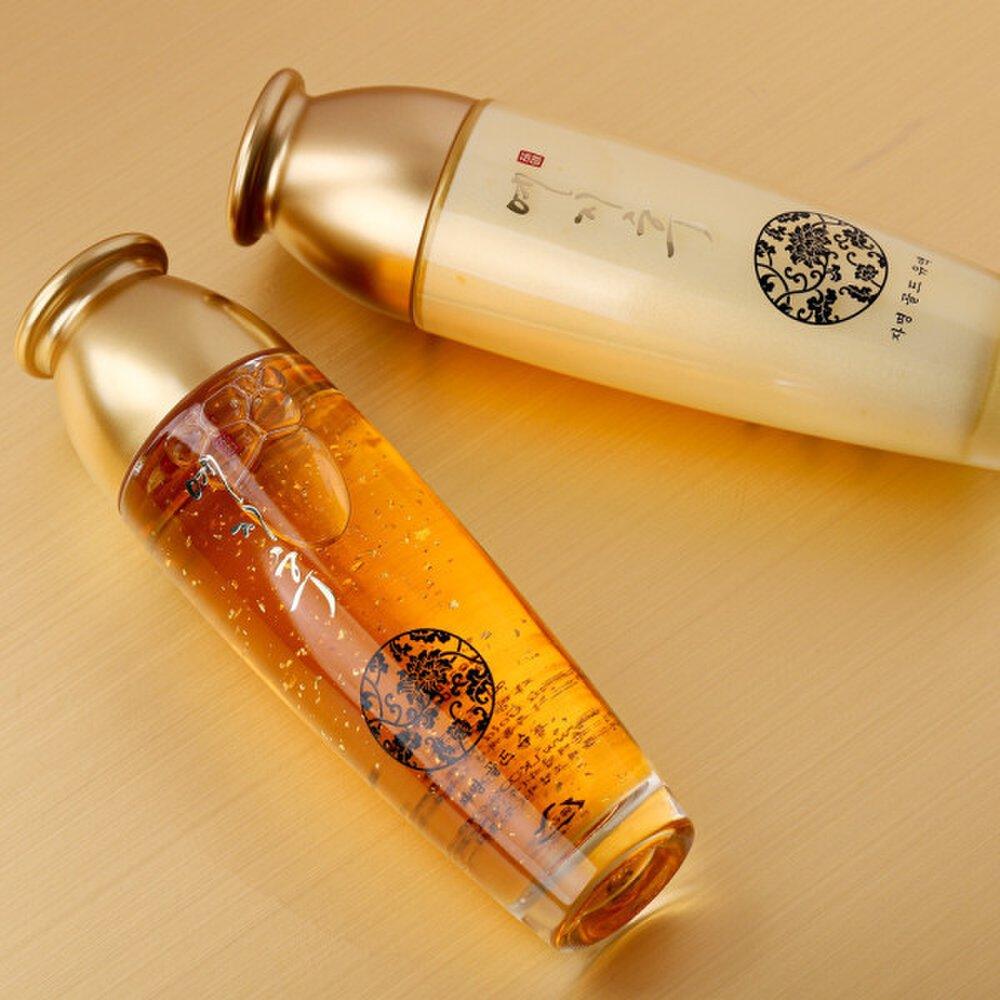 YEZIHU Oriental Medicine Gold 5-Piece Set Skin Lotion Ampoule Essence Nutritious Cream Wrinkle Improvement Basic Cosmetics Set Additional Mask Pack