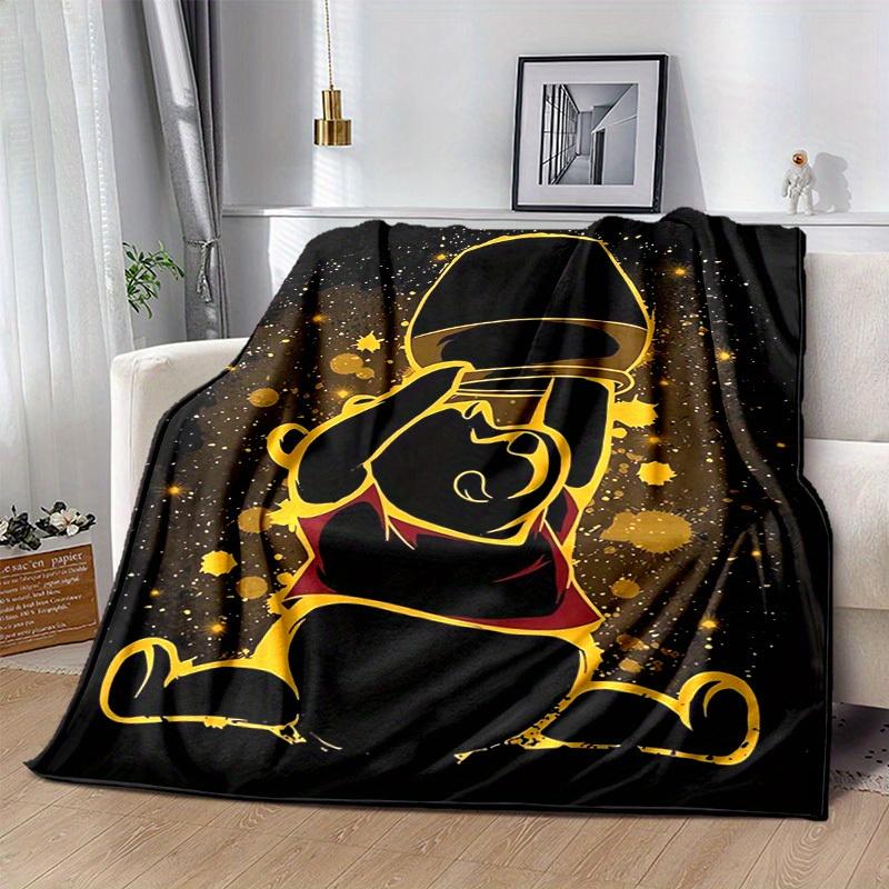1pc, Golden Monkey Luxury Throw Blanket Perfect for Home Decor, Couch Cover, Outdoor Use, Travel, Camping, Car, Beach, Office Nap Soft